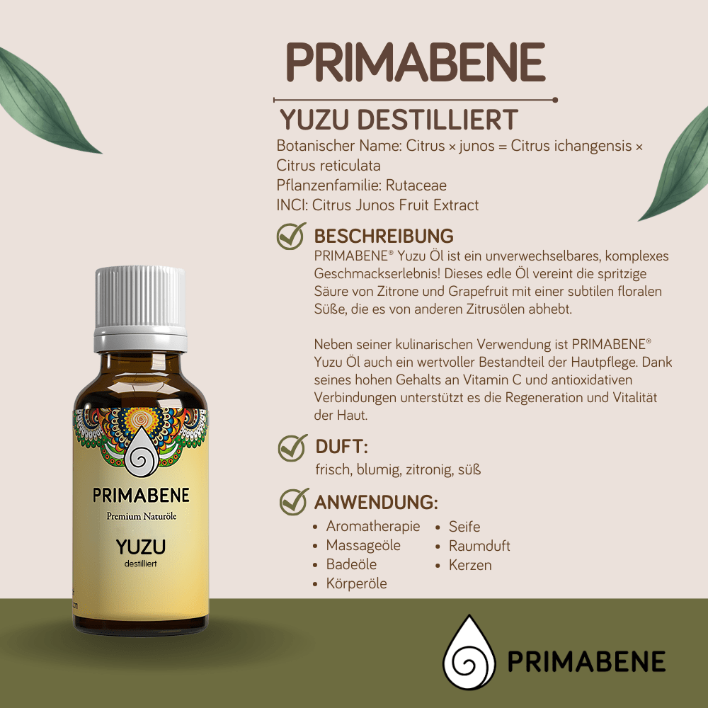 Bild von Yuzu, destilliert, 100% rein ätherisches Öl